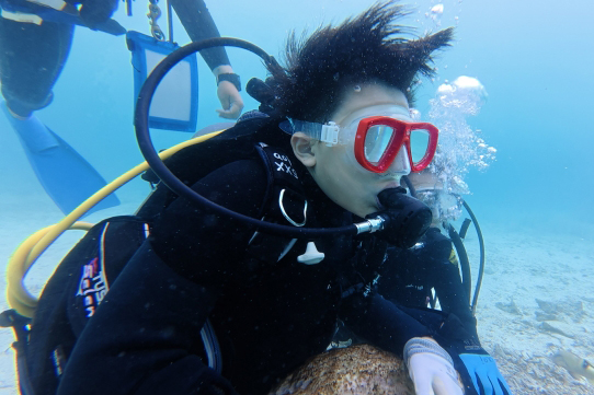 トレーニングコースを受けているダイバーの画像