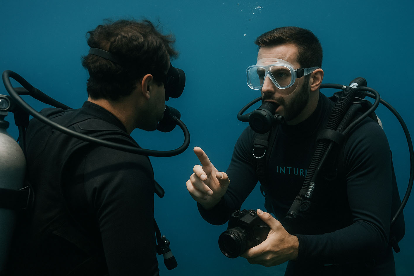 カスタムコースを受けているダイバーの画像